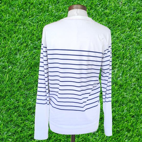 Ralph Lauren POLO Golf Women's Classic Stripe Top Long Sleeve Blue White Large - Picture 3 of 9